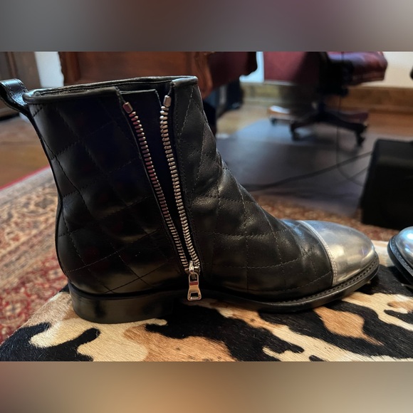 Balmain Quilted Ankle Boots Size 8M - Picture 4 of 12